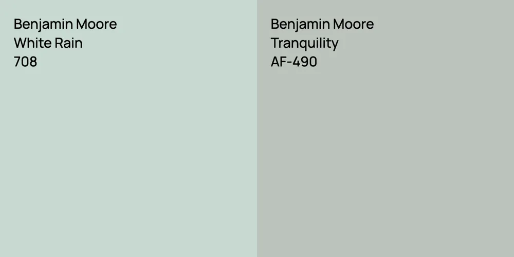 Benjamin Moore White Rain vs. Benjamin Moore Tranquility