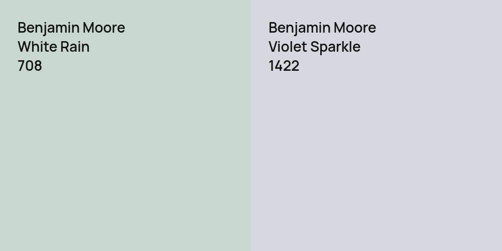 Benjamin Moore White Rain vs. Benjamin Moore Violet Sparkle