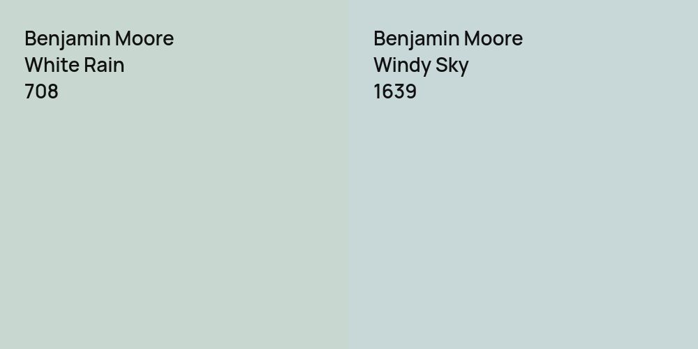 Benjamin Moore White Rain vs. Benjamin Moore Windy Sky