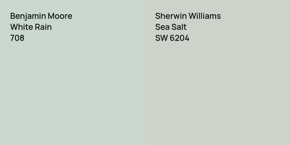 Benjamin Moore White Rain vs. Sherwin Williams Sea Salt