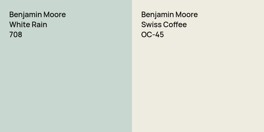 Benjamin Moore White Rain vs. Benjamin Moore Swiss Coffee