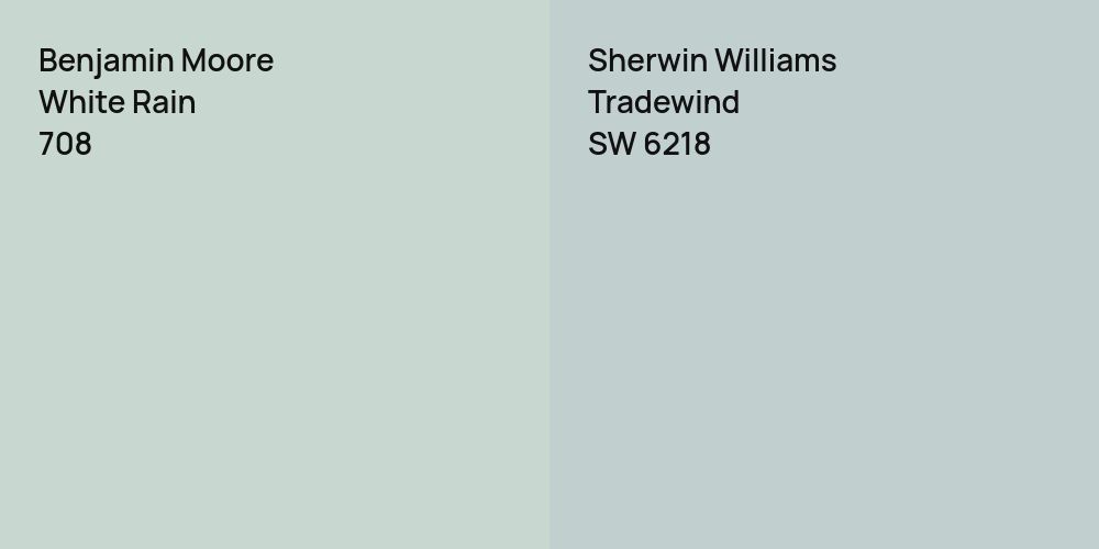 Benjamin Moore White Rain vs. Sherwin Williams Tradewind