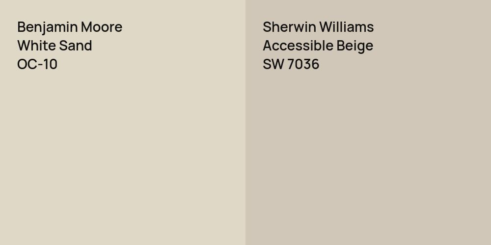 Benjamin Moore White Sand vs. Sherwin Williams Accessible Beige