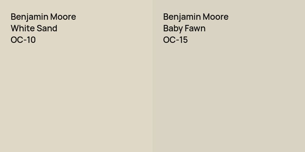 Benjamin Moore White Sand vs. Benjamin Moore Baby Fawn