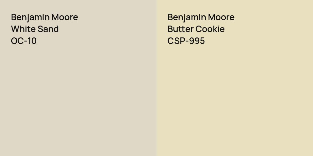 Benjamin Moore White Sand vs. Benjamin Moore Butter Cookie