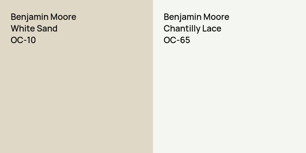 Benjamin Moore White Sand vs. Benjamin Moore Chantilly Lace