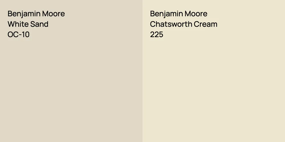 Benjamin Moore White Sand vs. Benjamin Moore Chatsworth Cream