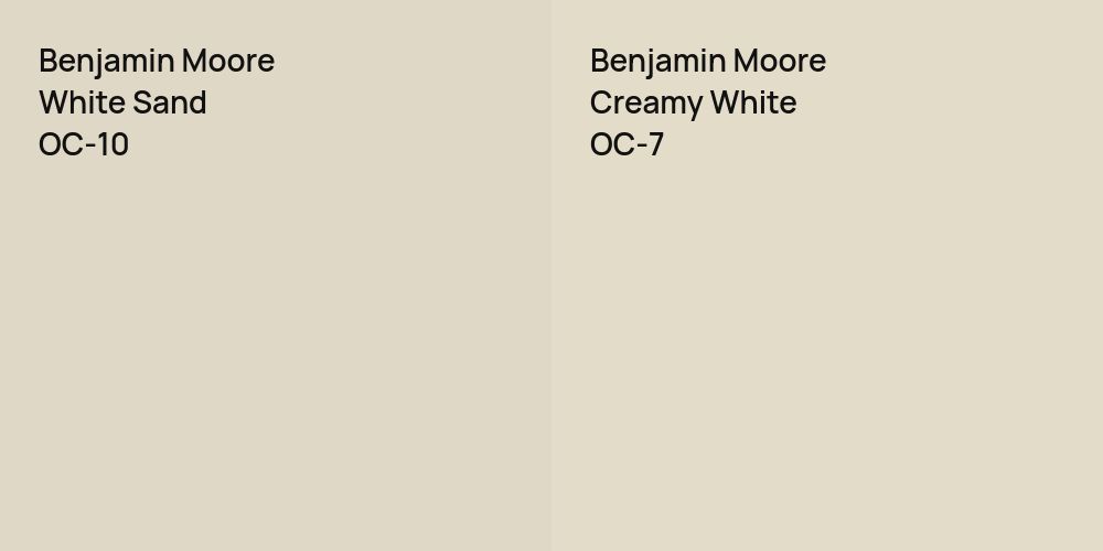 Benjamin Moore White Sand vs. Benjamin Moore Creamy White