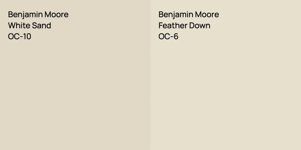 Benjamin Moore White Sand vs. Benjamin Moore Feather Down