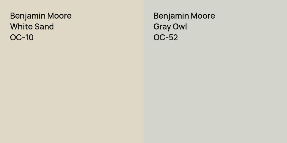 Benjamin Moore White Sand vs. Benjamin Moore Gray Owl