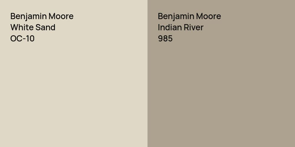 Benjamin Moore White Sand vs. Benjamin Moore Indian River