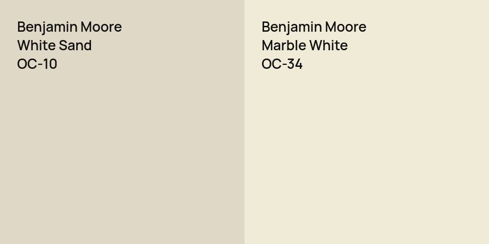 Benjamin Moore White Sand vs. Benjamin Moore Marble White