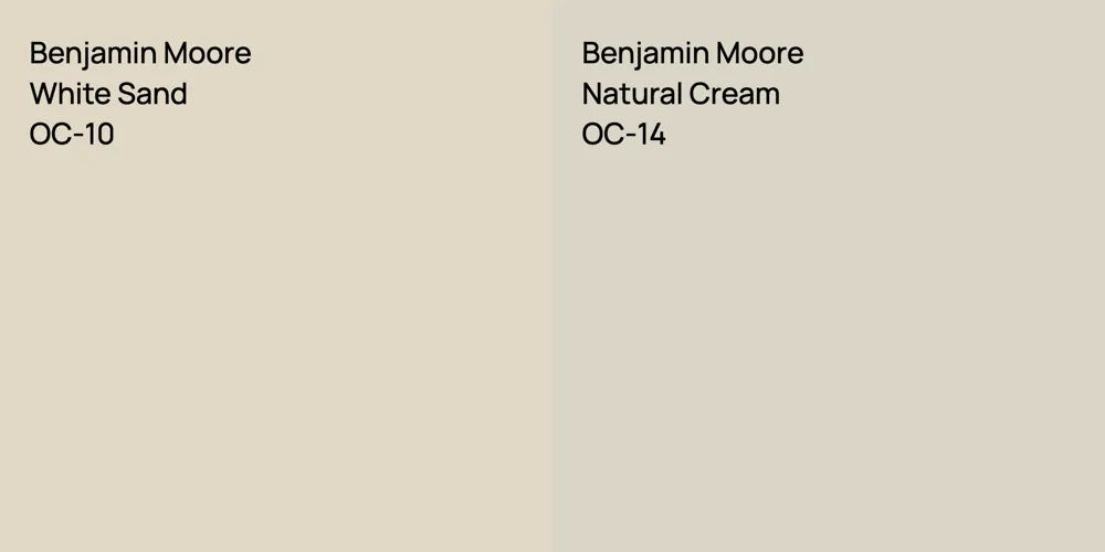 Benjamin Moore White Sand vs. Benjamin Moore Natural Cream