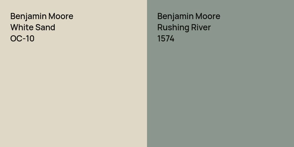 Benjamin Moore White Sand vs. Benjamin Moore Rushing River