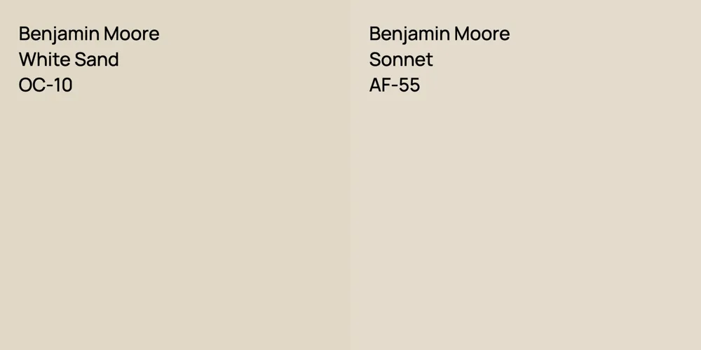 Benjamin Moore White Sand vs. Benjamin Moore Sonnet