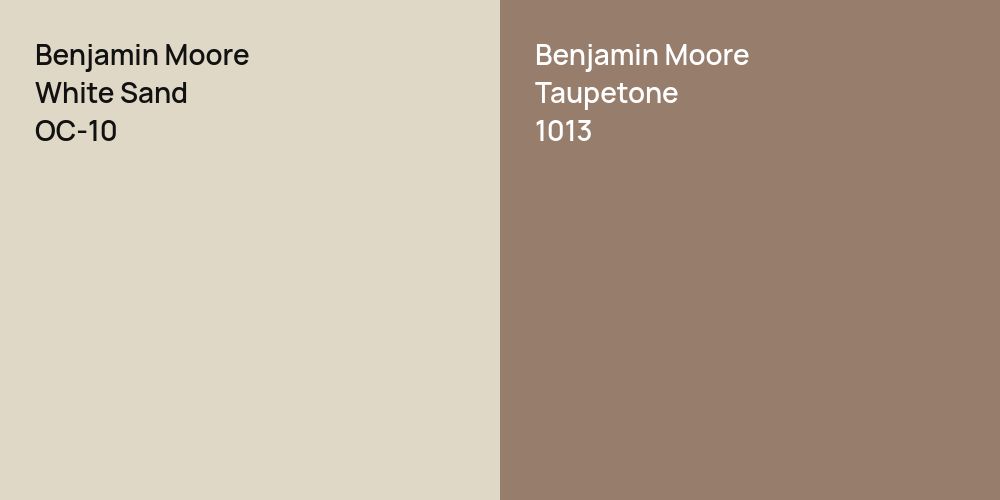 Benjamin Moore White Sand vs. Benjamin Moore Taupetone