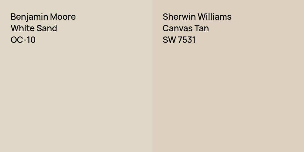 Benjamin Moore White Sand vs. Sherwin Williams Canvas Tan