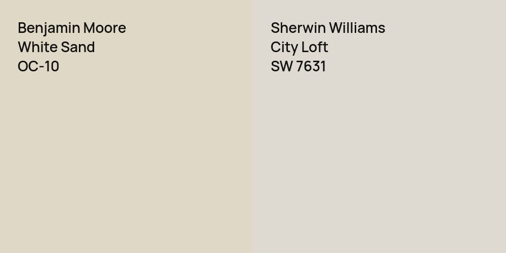 Benjamin Moore White Sand vs. Sherwin Williams City Loft