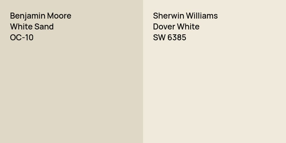 Benjamin Moore White Sand vs. Sherwin Williams Dover White