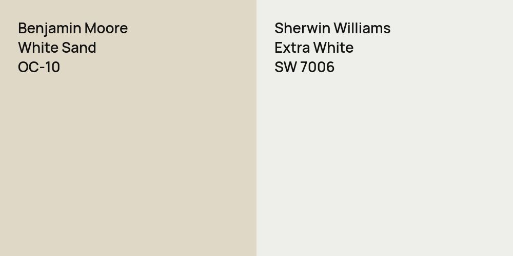 Benjamin Moore White Sand vs. Sherwin Williams Extra White