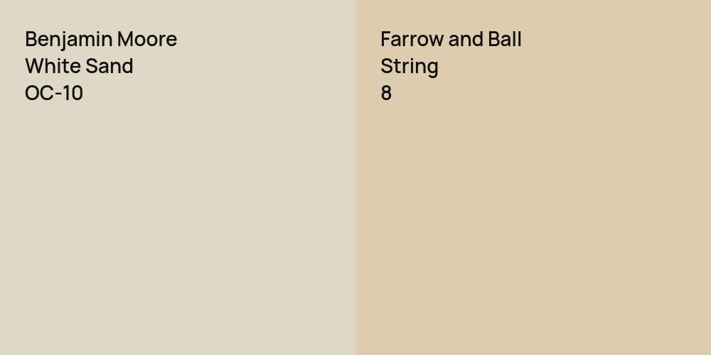 Benjamin Moore White Sand vs. Farrow and Ball String