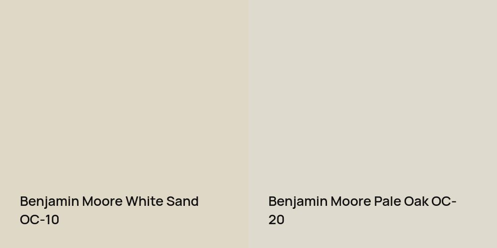 Benjamin Moore White Sand vs. Benjamin Moore Pale Oak