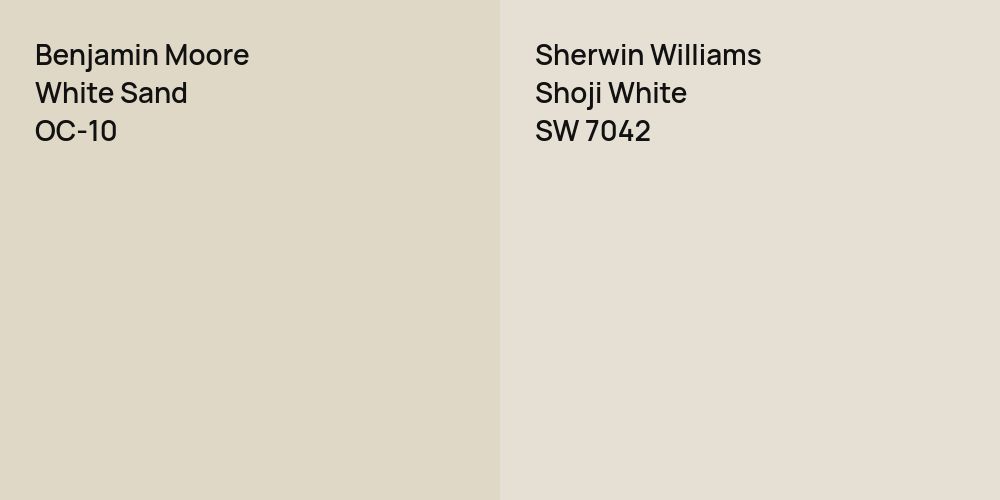 Benjamin Moore White Sand vs. Sherwin Williams Shoji White