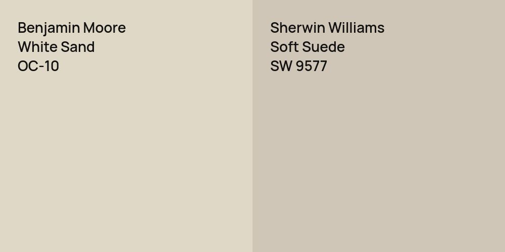 Benjamin Moore White Sand vs. Sherwin Williams Soft Suede