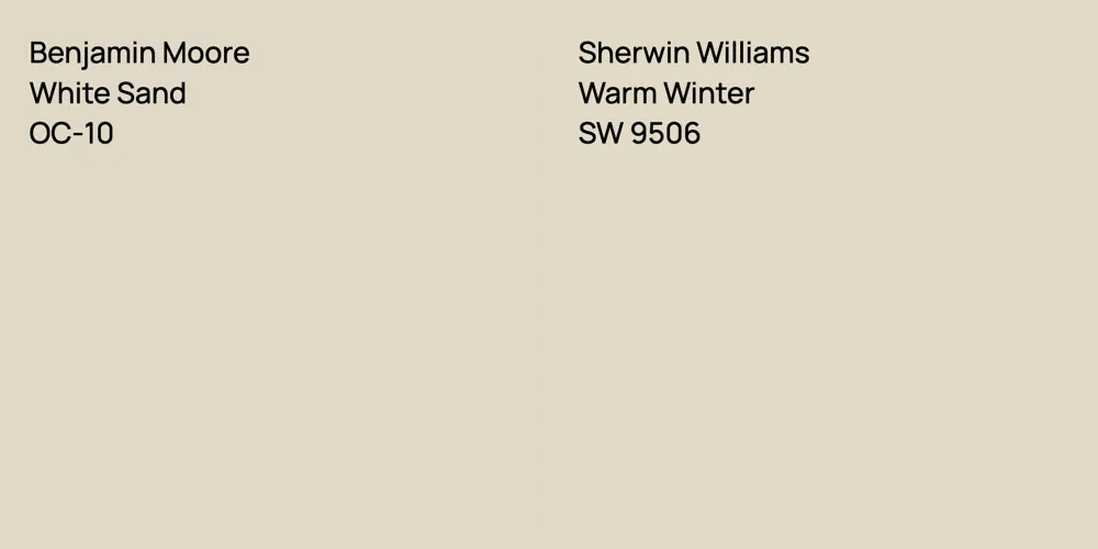 Benjamin Moore White Sand vs. Sherwin Williams Warm Winter