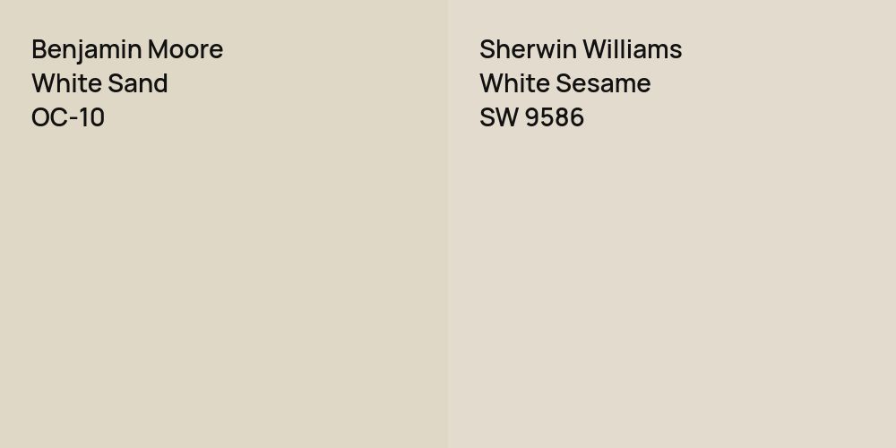 Benjamin Moore White Sand vs. Sherwin Williams White Sesame