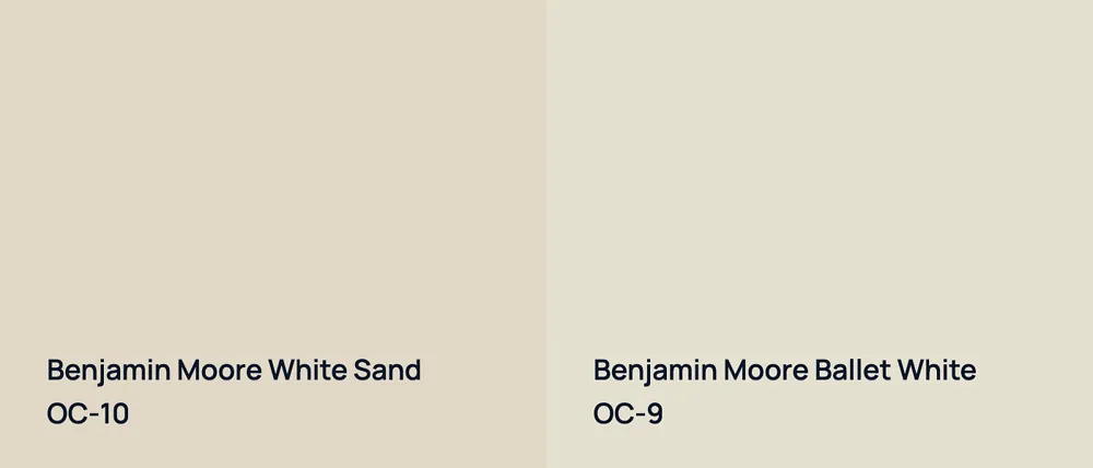 Benjamin Moore White Sand OC-10 vs Benjamin Moore Ballet White OC-9