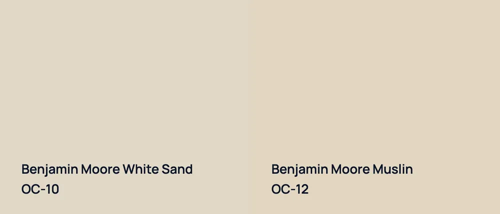 Benjamin Moore White Sand OC-10 vs Benjamin Moore Muslin OC-12