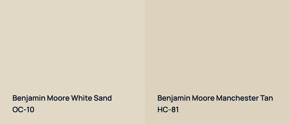 Benjamin Moore White Sand OC-10 vs Benjamin Moore Manchester Tan HC-81