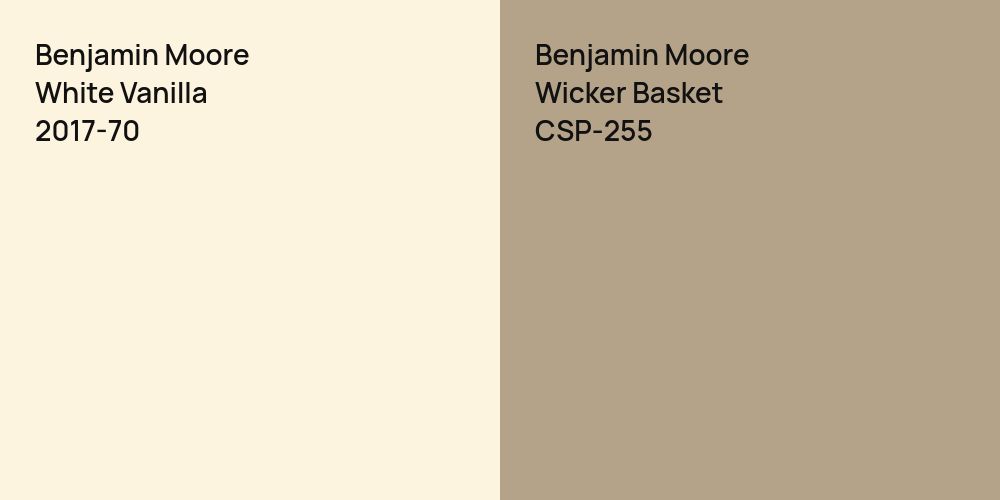 Benjamin Moore White Vanilla vs. Benjamin Moore Wicker Basket