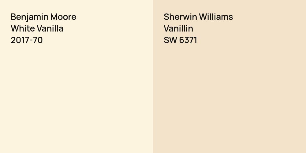 Benjamin Moore White Vanilla vs. Sherwin Williams Vanillin