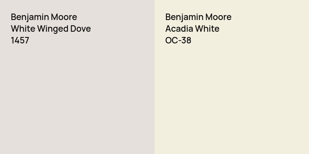 Benjamin Moore White Winged Dove vs. Benjamin Moore Acadia White