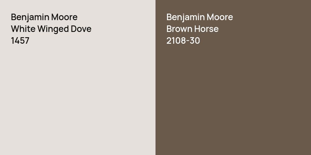 Benjamin Moore White Winged Dove vs. Benjamin Moore Brown Horse