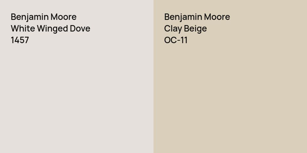 Benjamin Moore White Winged Dove vs. Benjamin Moore Clay Beige