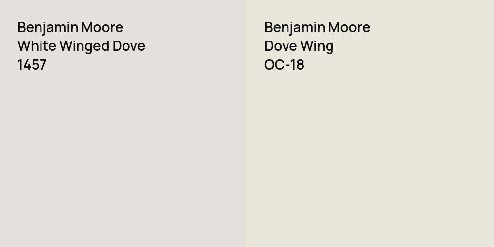 Benjamin Moore White Winged Dove vs. Benjamin Moore Dove Wing