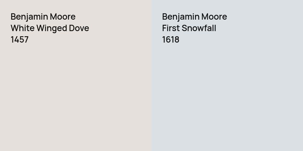 Benjamin Moore White Winged Dove vs. Benjamin Moore First Snowfall