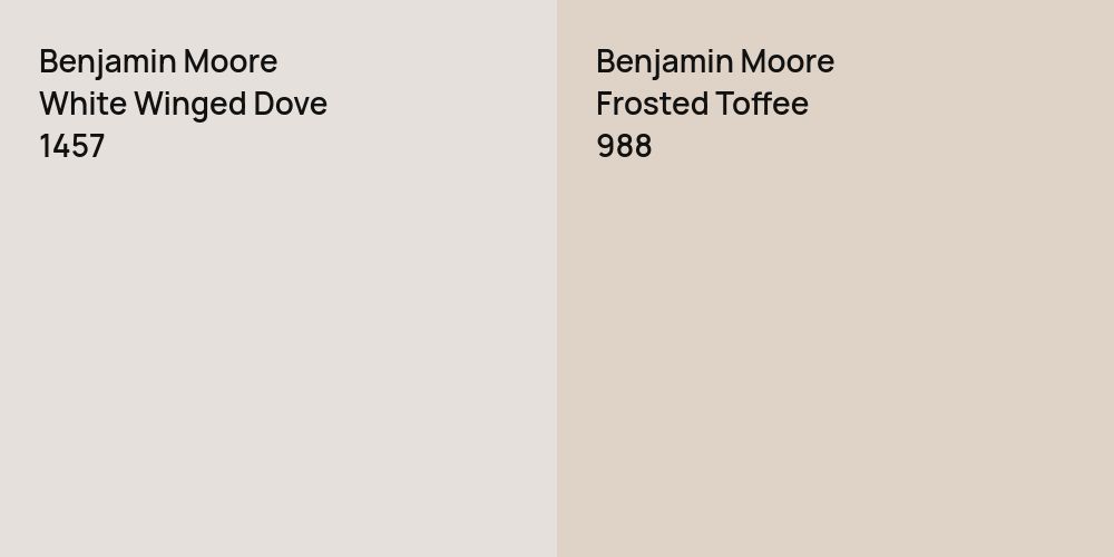 Benjamin Moore White Winged Dove vs. Benjamin Moore Frosted Toffee