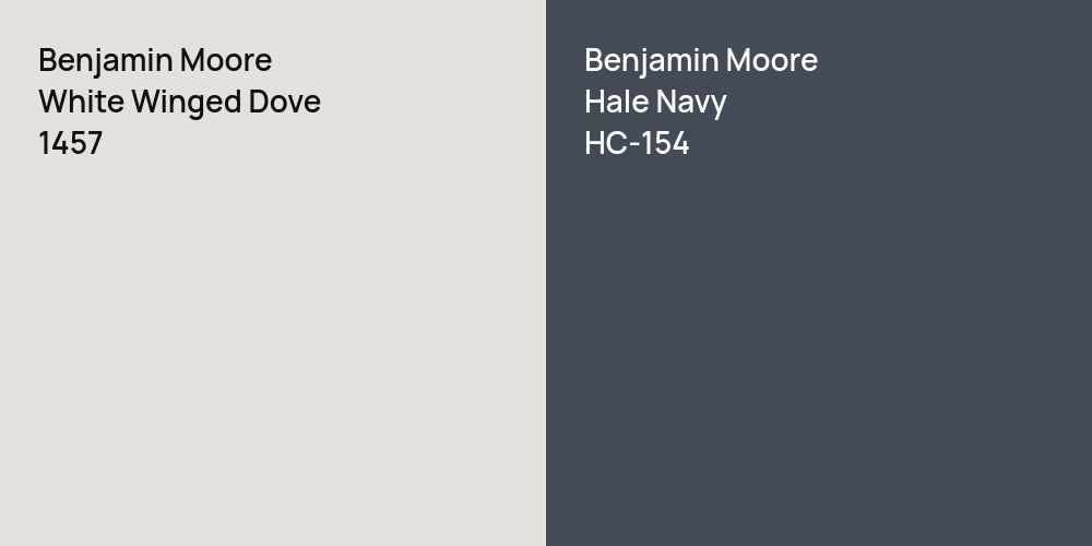 Benjamin Moore White Winged Dove vs. Benjamin Moore Hale Navy