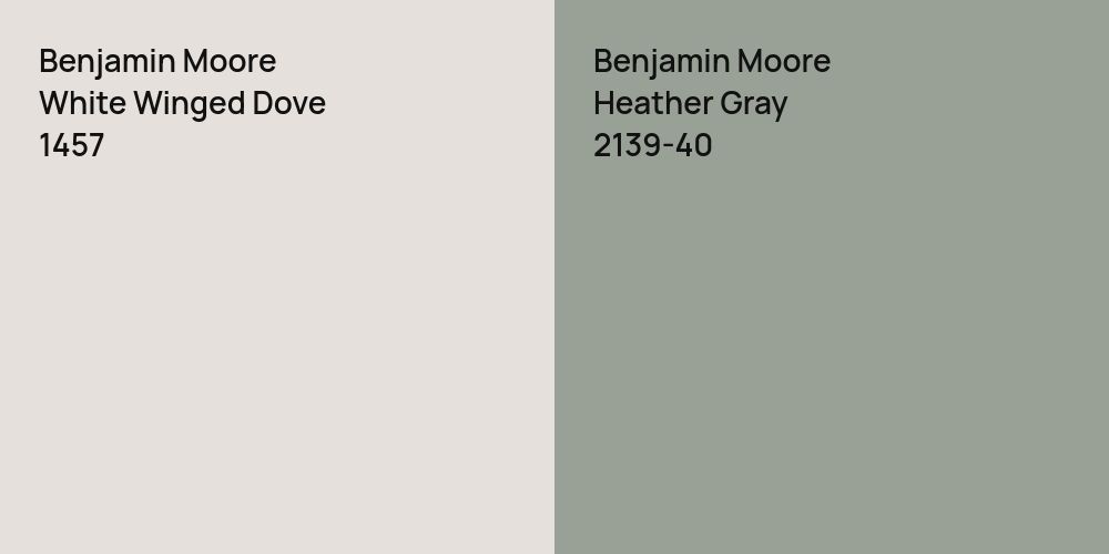 Benjamin Moore White Winged Dove vs. Benjamin Moore Heather Gray