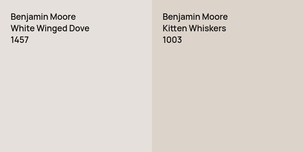 Benjamin Moore White Winged Dove vs. Benjamin Moore Kitten Whiskers