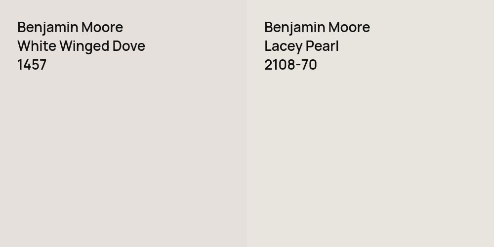 Benjamin Moore White Winged Dove vs. Benjamin Moore Lacey Pearl