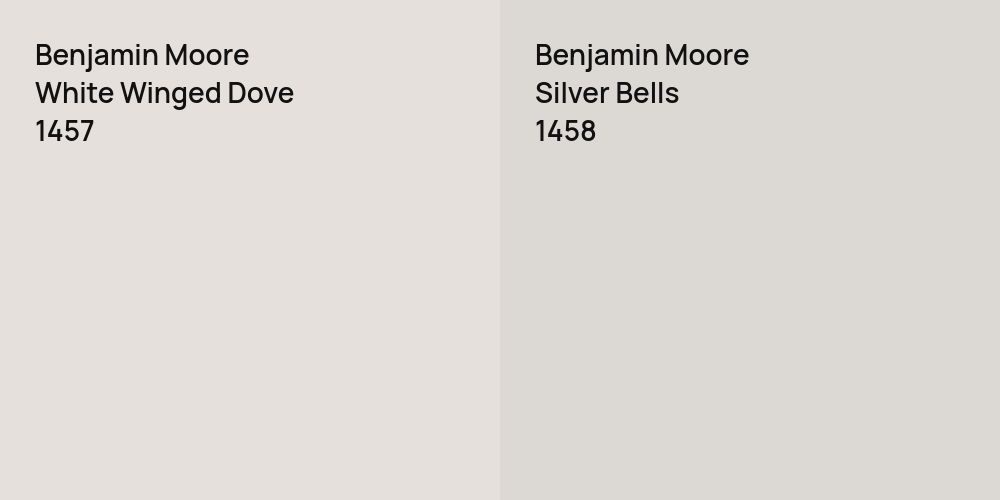 Benjamin Moore White Winged Dove vs. Benjamin Moore Silver Bells