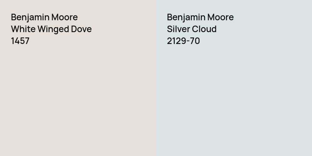 Benjamin Moore White Winged Dove vs. Benjamin Moore Silver Cloud