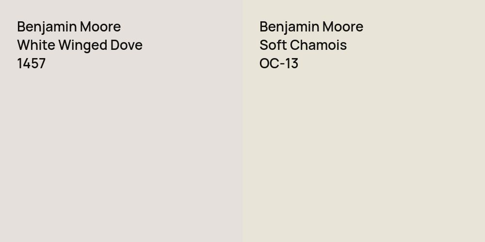 Benjamin Moore White Winged Dove vs. Benjamin Moore Soft Chamois