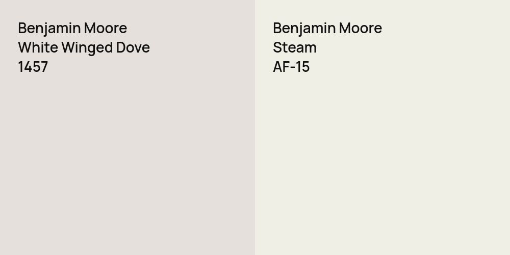 Benjamin Moore White Winged Dove vs. Benjamin Moore Steam