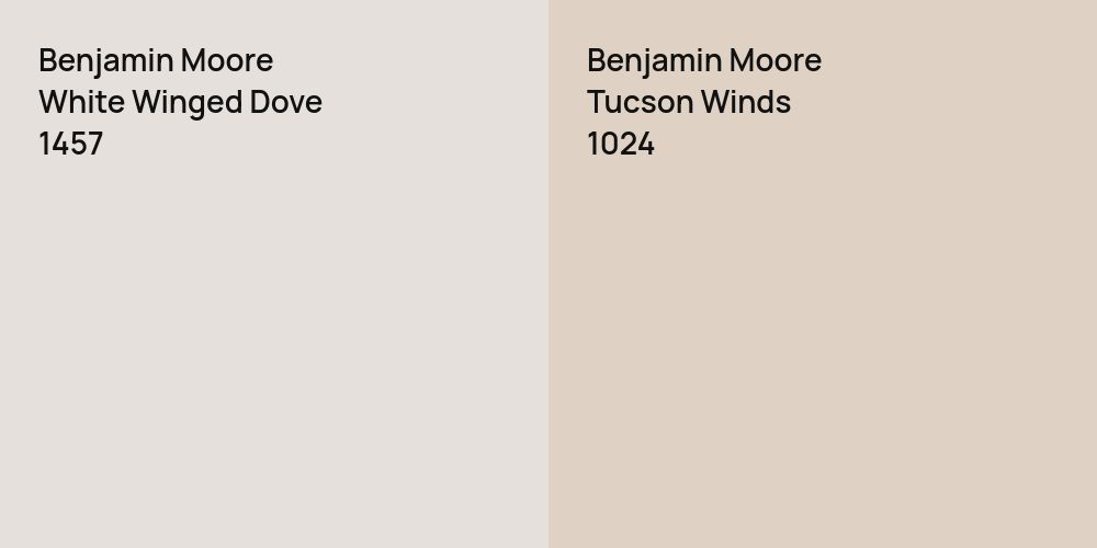 Benjamin Moore White Winged Dove vs. Benjamin Moore Tucson Winds